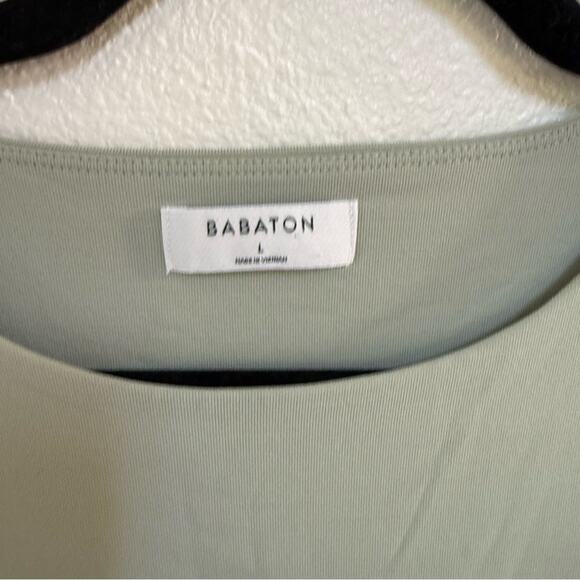 Aritzia Babaton Original Contour Crew Longsleeve in Green Size L - Picture 2 of 4